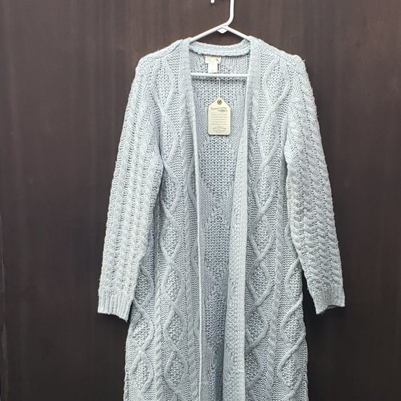 Telluride Clothing Company NWT Pearl gray Sweater duster  Size L - Picture 3 of 11